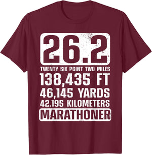 Cool Marathon Art Men Women Marathoner Running 26.2 Finisher T-Shirt - T-Shirt | Maroon