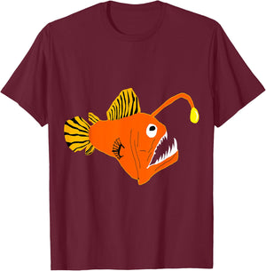 Anglerfish Deep Sea Creatures Angler Fish Sea Monster T-Shirt - T-Shirt | Maroon