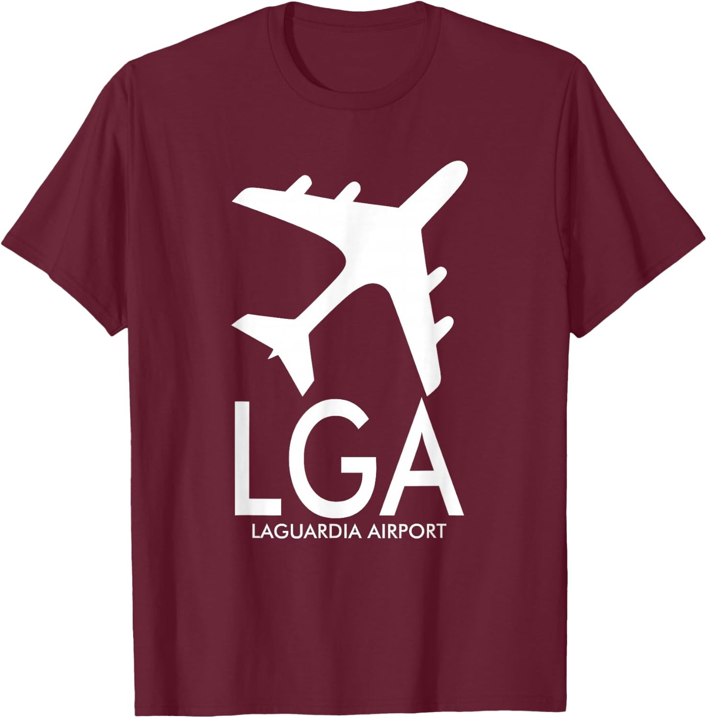 Lga Airport Code Baggage Tag Laguardia New York Usa T-Shirt - T-Shirt | Maroon