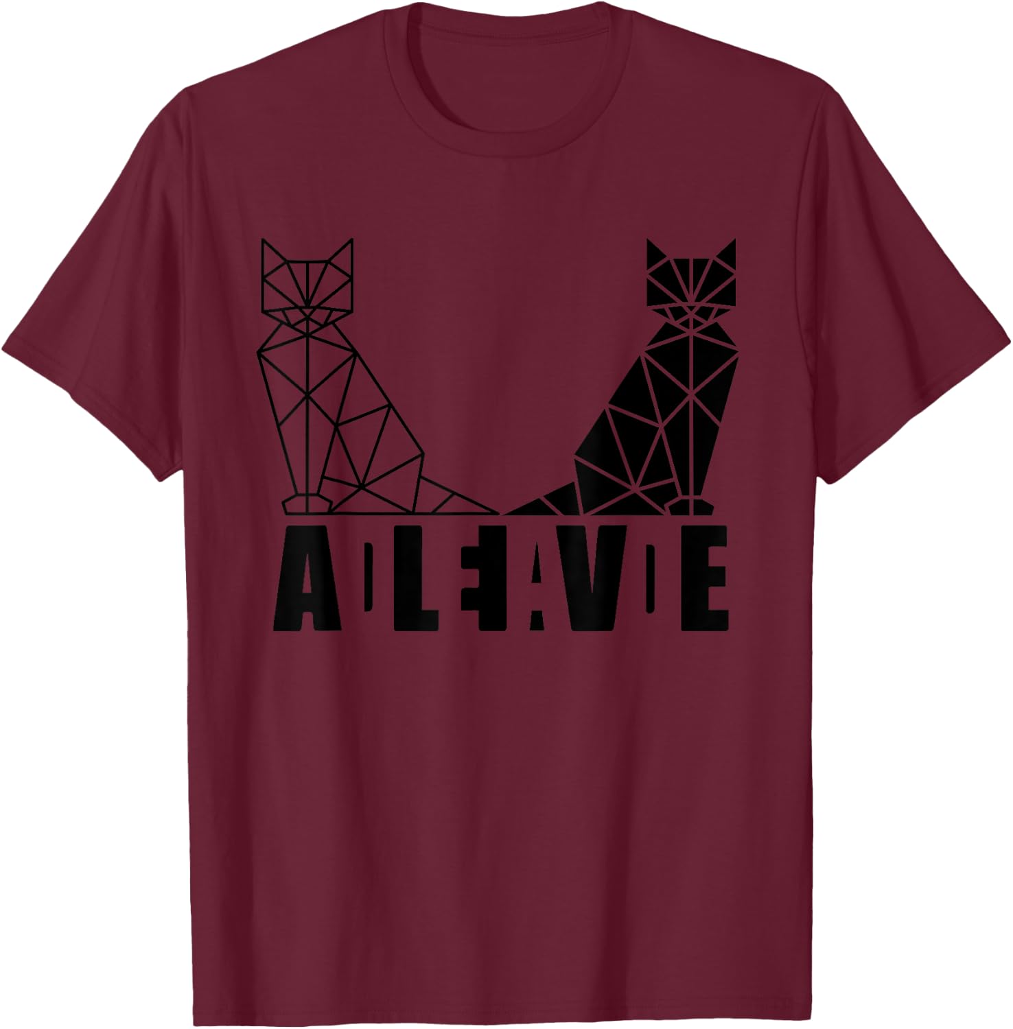 Schrödinger's Cat Science Dead and Alive T-Shirt - T-Shirt | Maroon