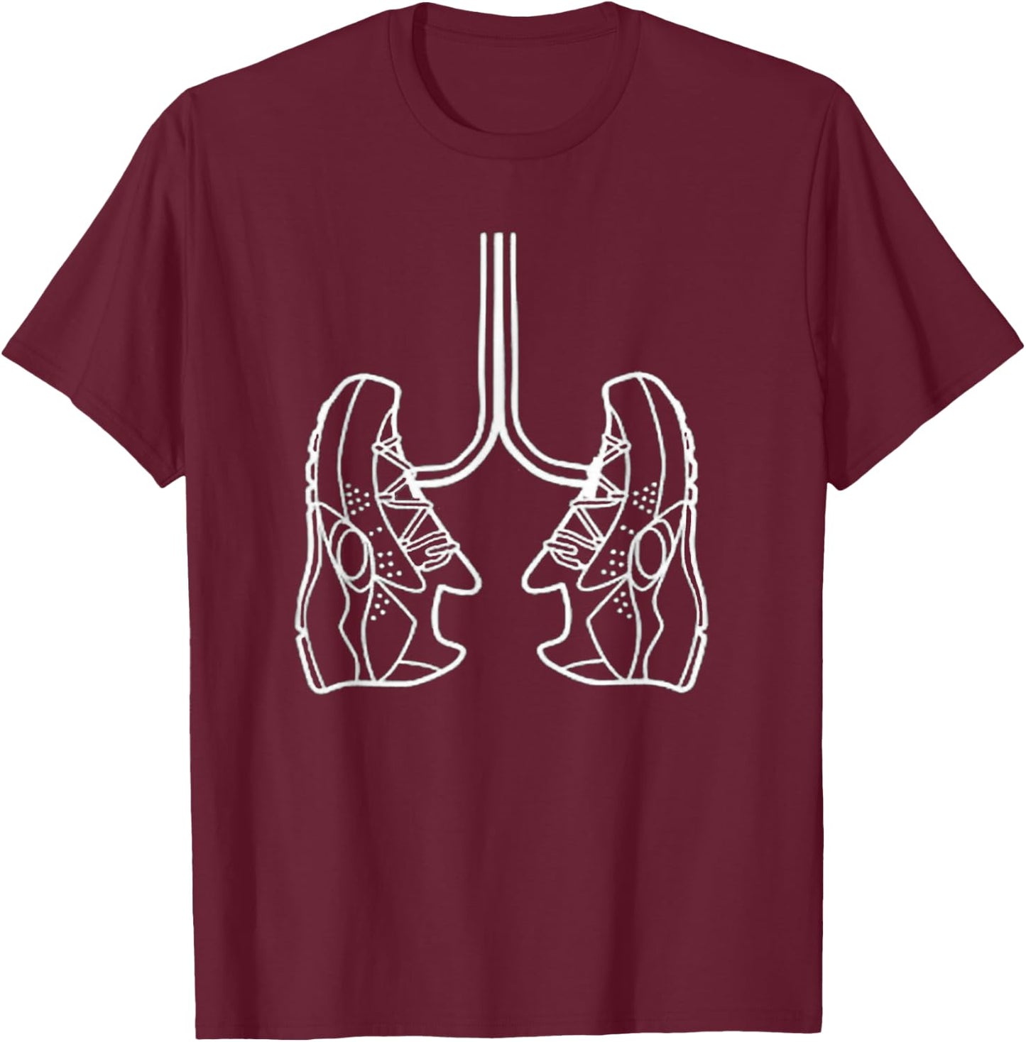 Run Running Shoe Lungs T-Shirt - T-Shirt | Maroon