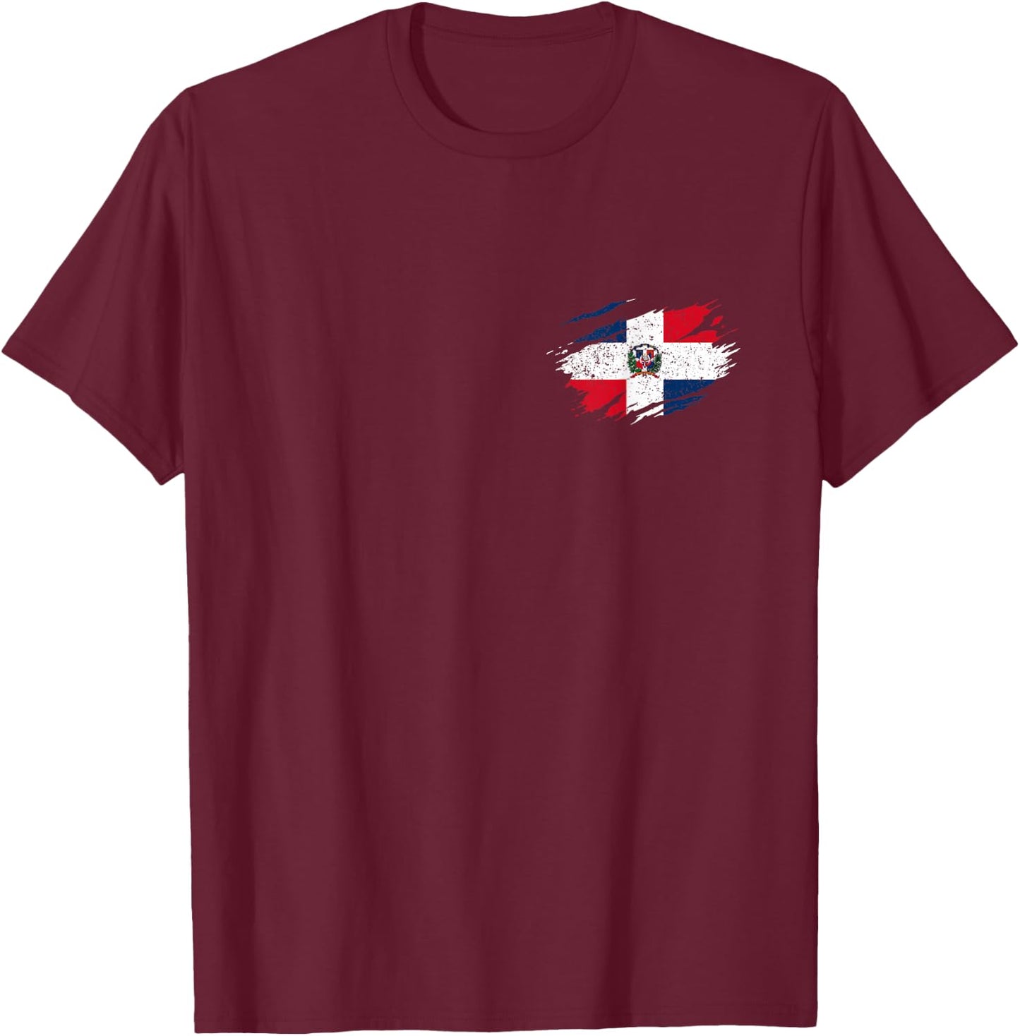 Dominican Republic Vintage Flag T-Shirt - T-Shirt | Maroon