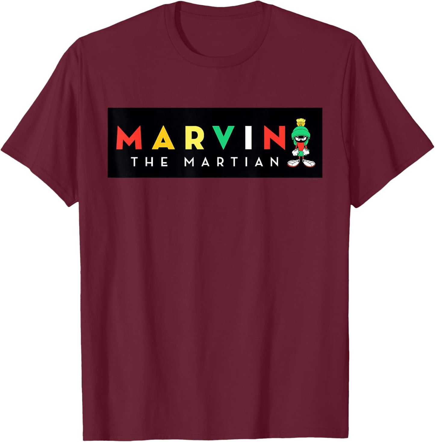 Marvin The Martian Black Box T-Shirt - T-Shirt | Maroon