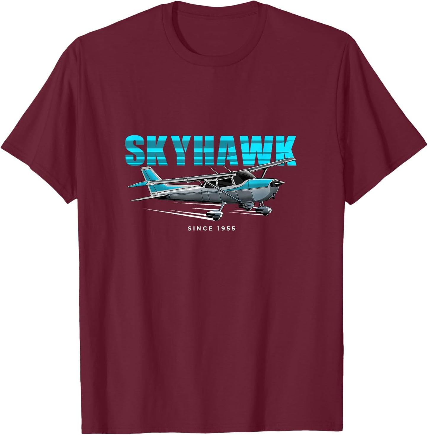 Skyhawk C172 General Aviation Airplane Aircraft T-Shirt - T-Shirt | Maroon