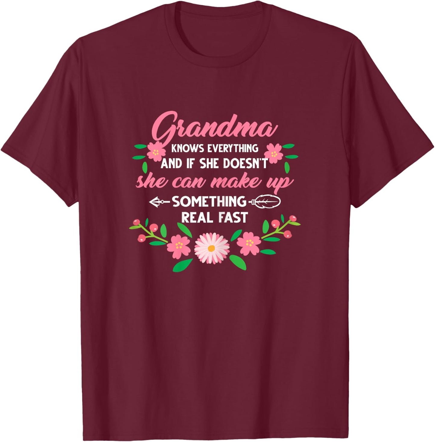 Grandma knows everything Grandma T-Shirt - T-Shirt | Maroon