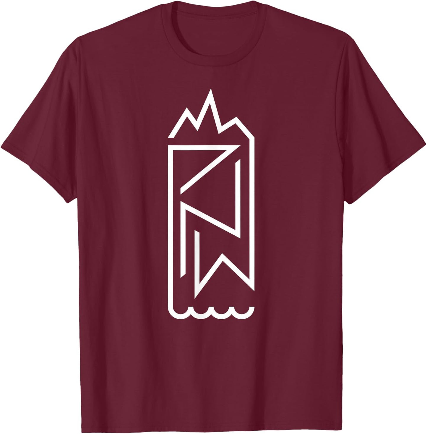 PNW Earth and Water Minimal – Cascadia Pacific Northwest T-Shirt - T-Shirt | Maroon