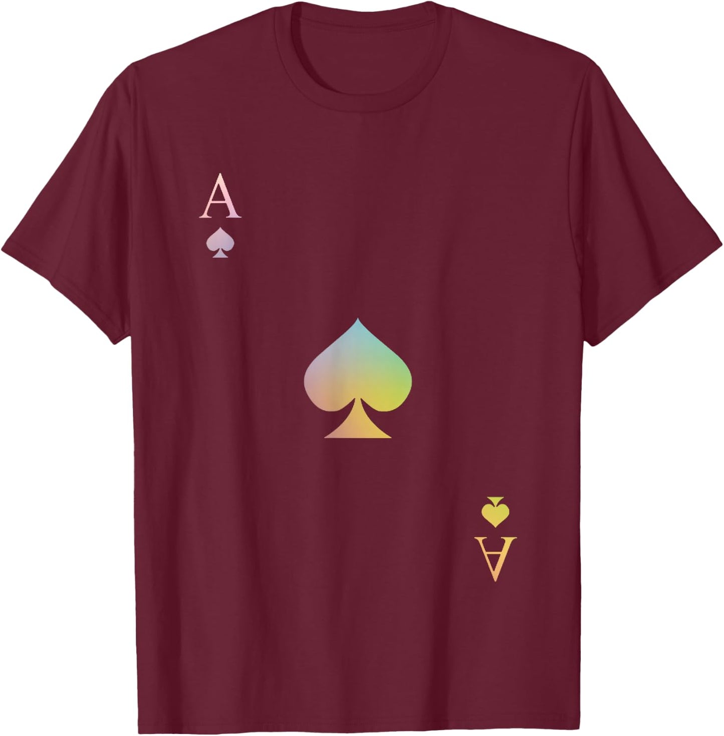 Ace of Spades Halloween Glam Playing Card T-Shirt - T-Shirt | Maroon