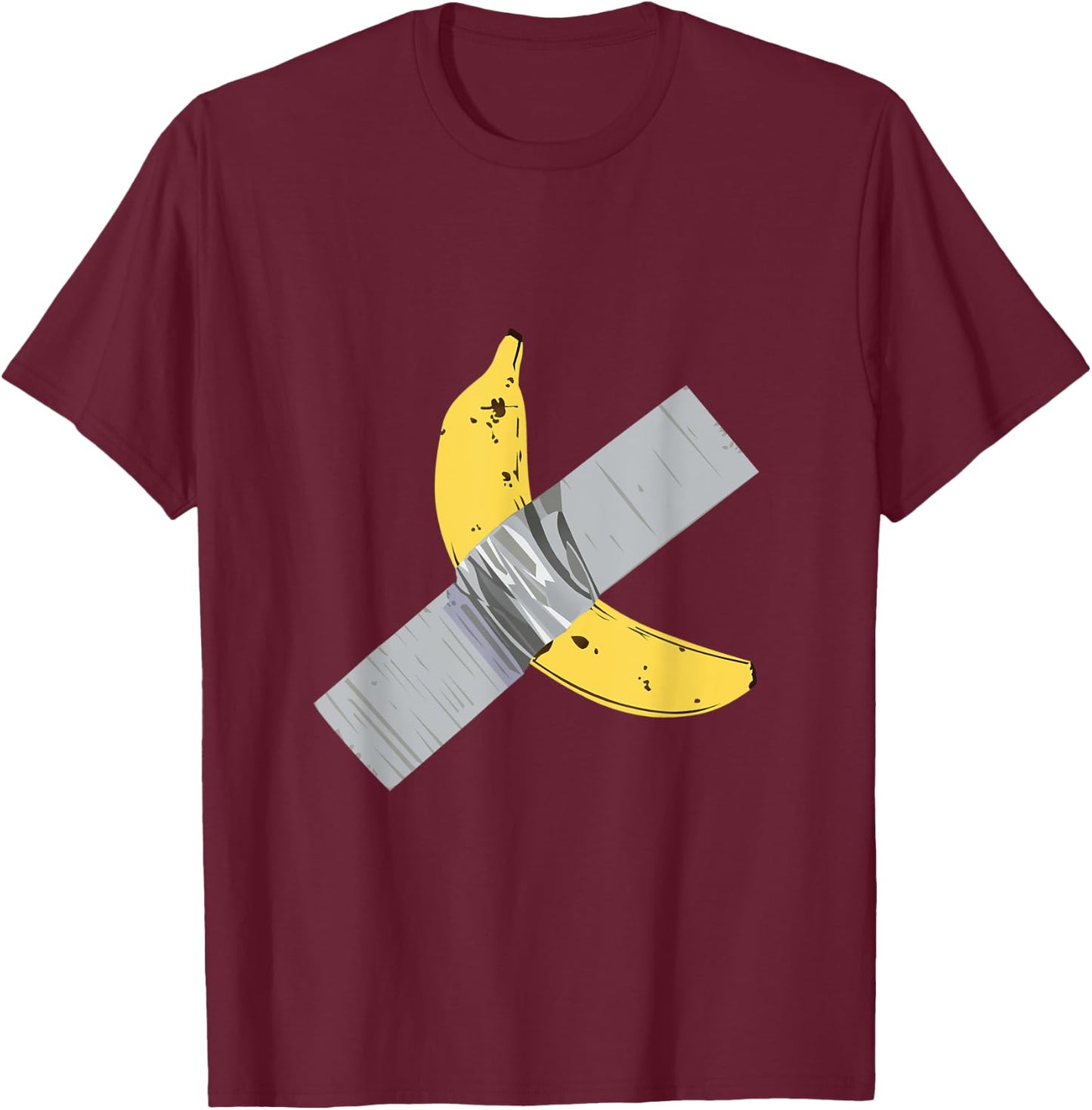 Banana Artwork Tape Vegan T-Shirt - T-Shirt | Maroon