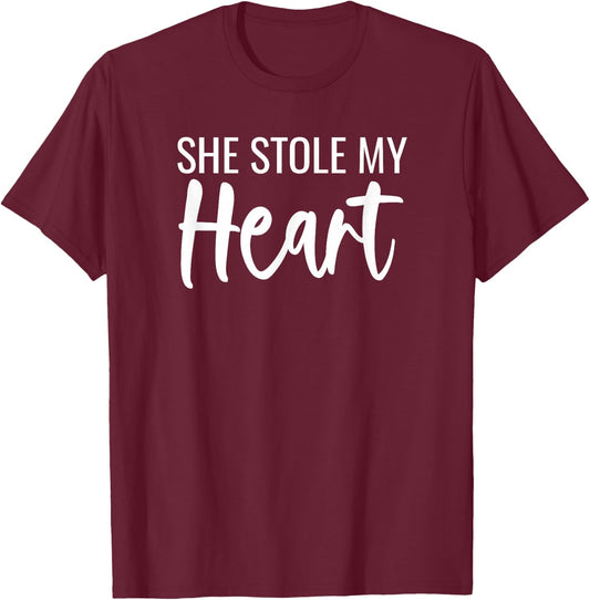 She Stole My Heart And I'm Keeping It Matching Couples T-Shirt - T-Shirt | Maroon