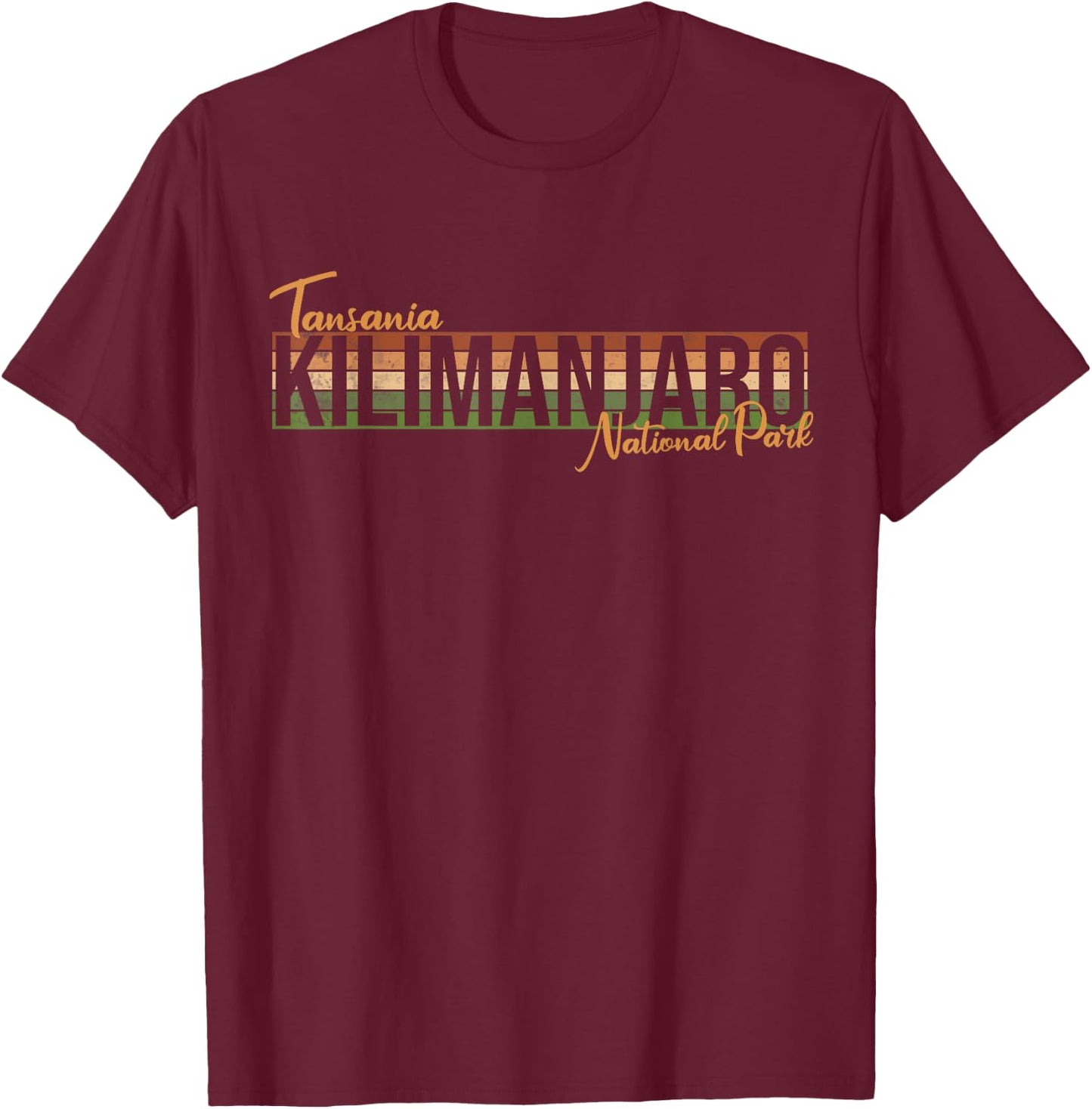 Kilimanjaro Tanzania Hiking Mountain Camp Africa T-Shirt - T-Shirt | Maroon