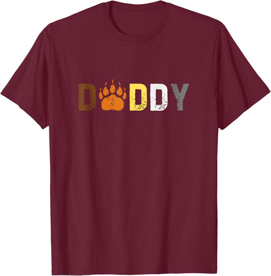 Gay Daddy Bear Pride Subtle Retro Style T-Shirt - T-Shirt | Maroon