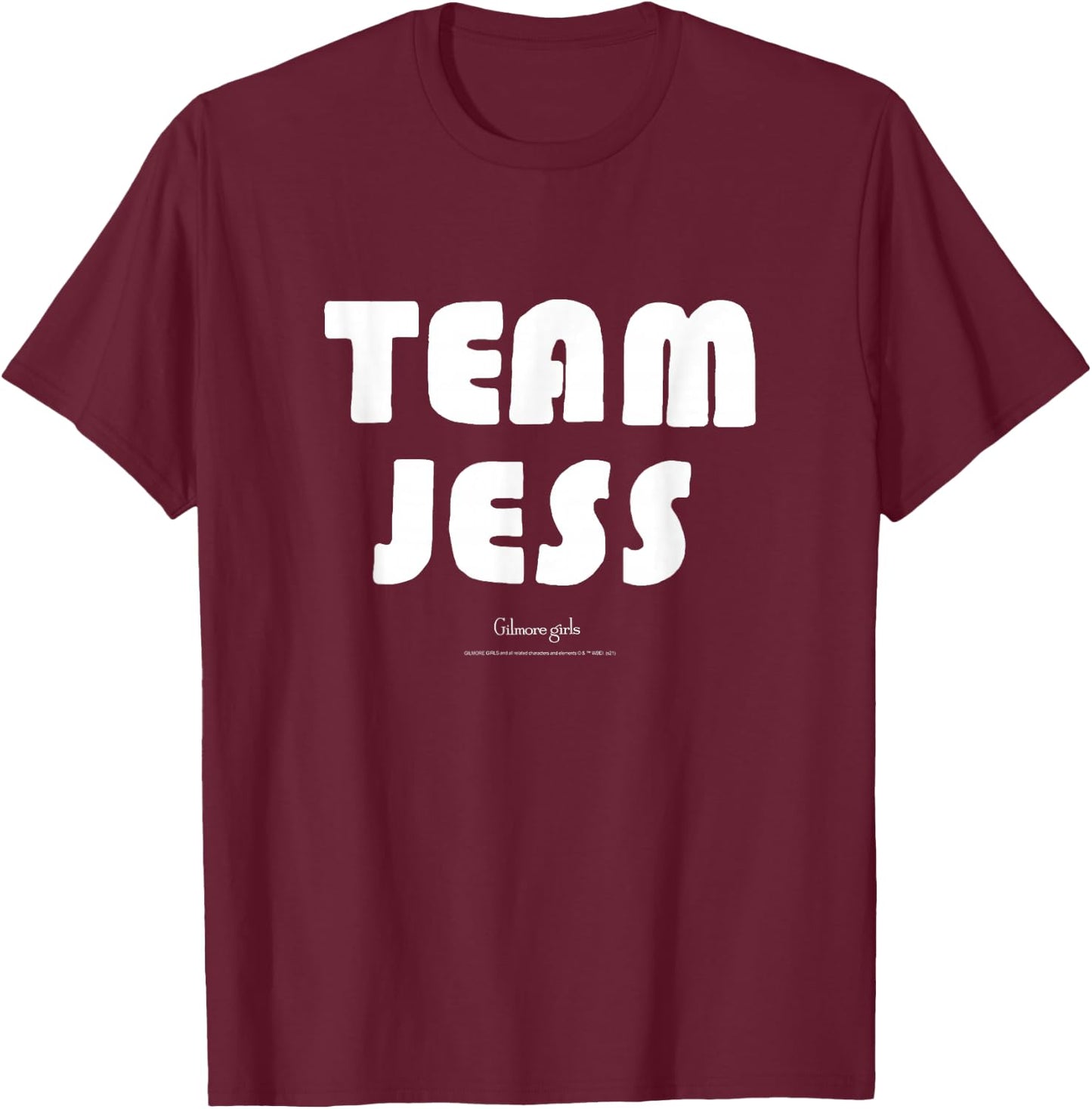 Gilmore Girls Team Jess Block Letters TV Show T-Shirt - T-Shirt | Maroon