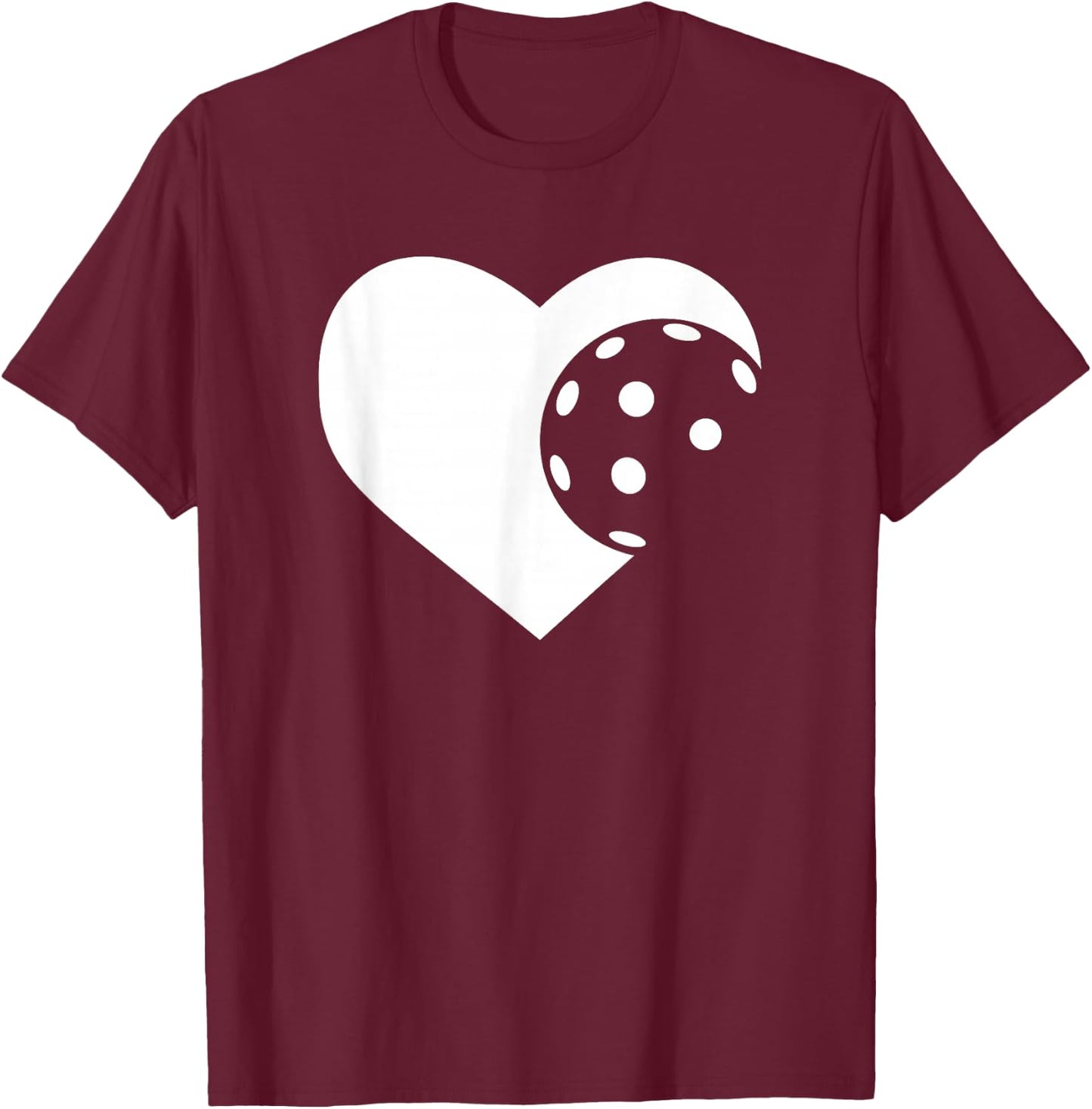 Pickleball Lover Heart T-Shirt - T-Shirt | Maroon