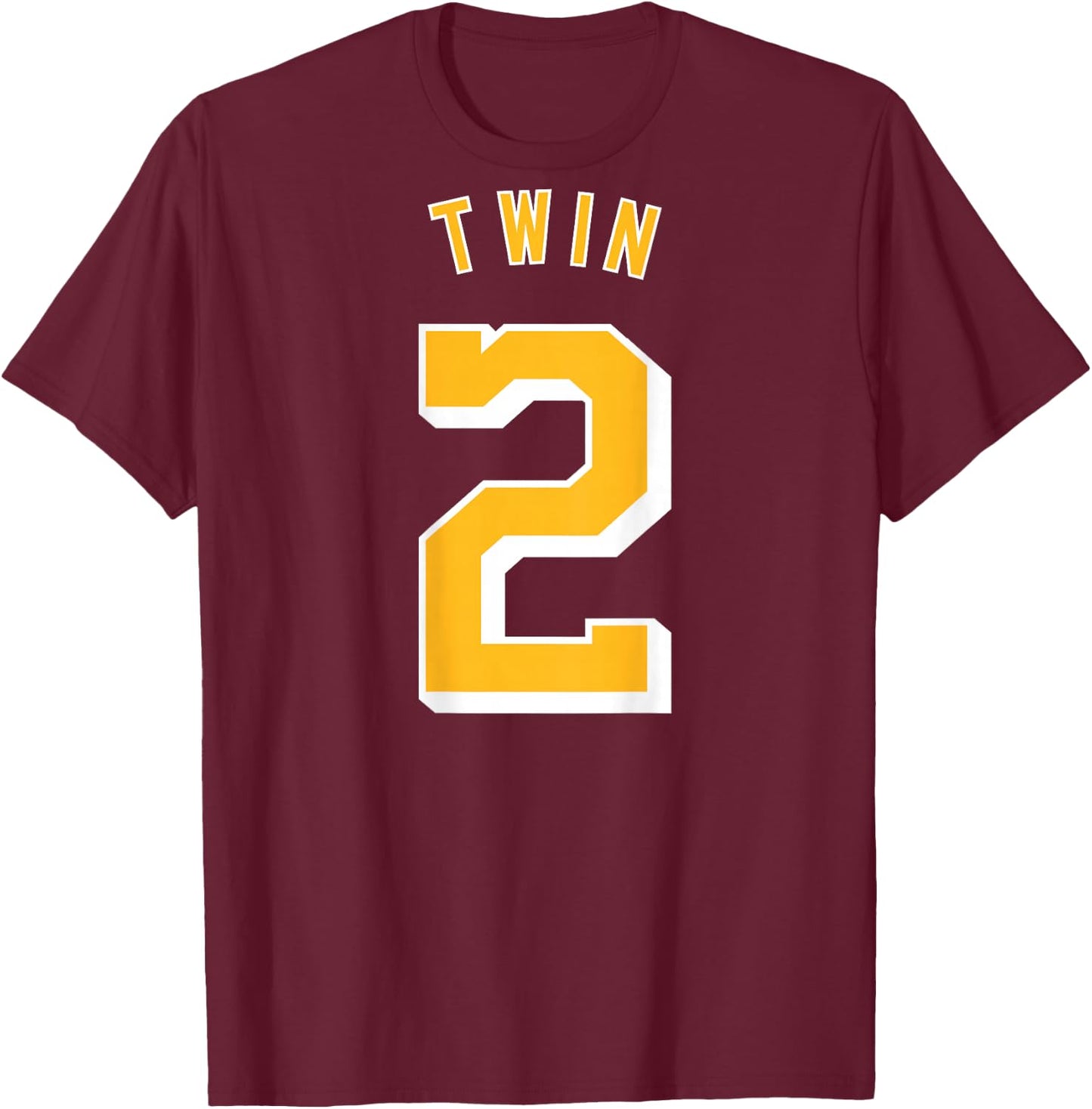 Twin 2 and Twin 1 Shirts Matching Adult & Kids Jersey Funny T-Shirt - T-Shirt | Maroon