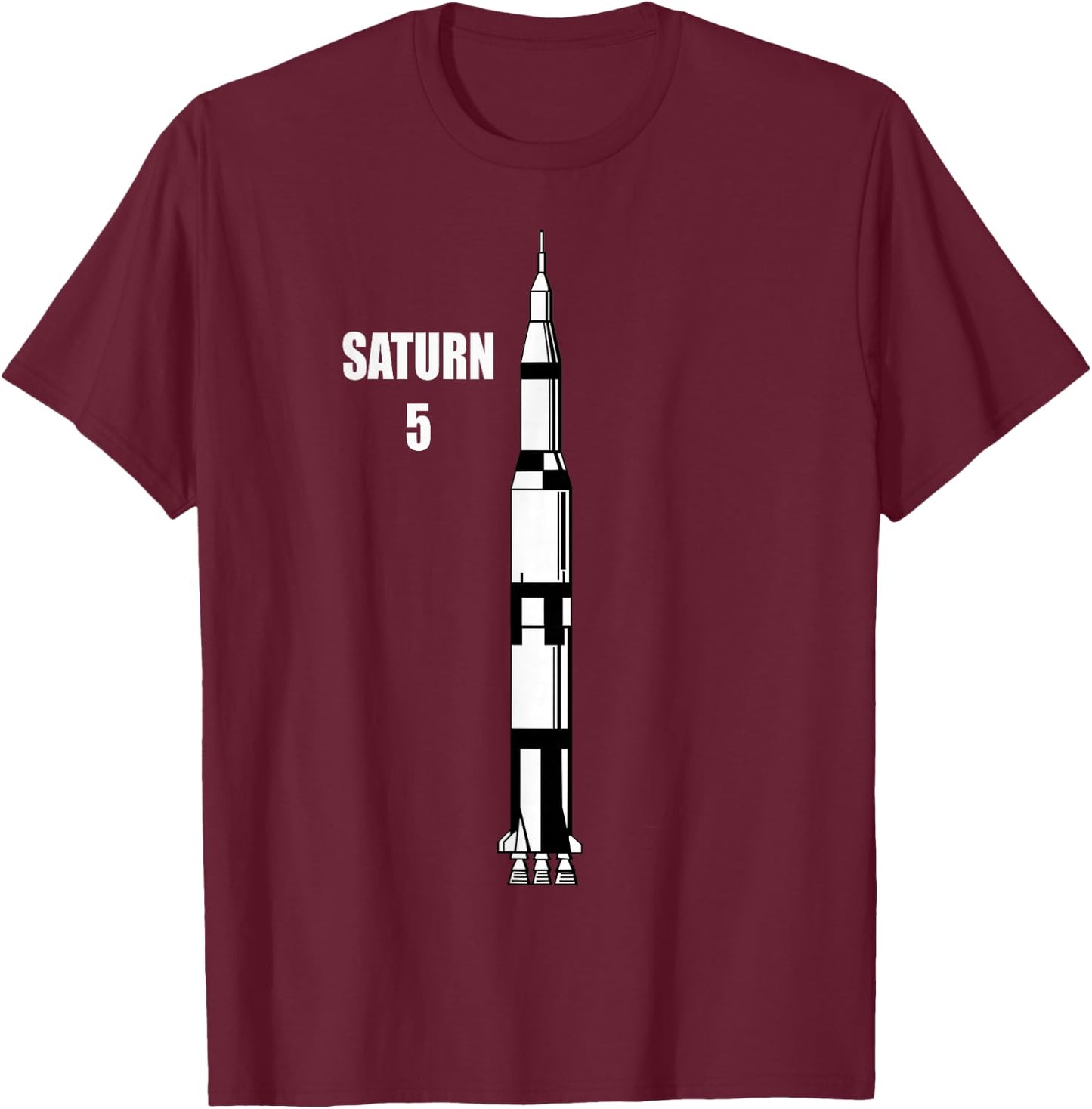 Saturn 5 Missile Rocket T Shirt T-Shirt - T-Shirt | Maroon
