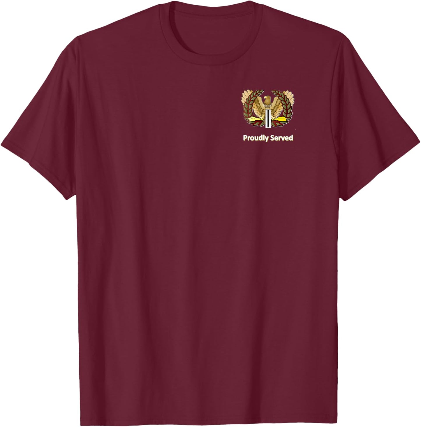 Proudly Served Retired Army CW5 Shirt T-Shirt - T-Shirt | Maroon