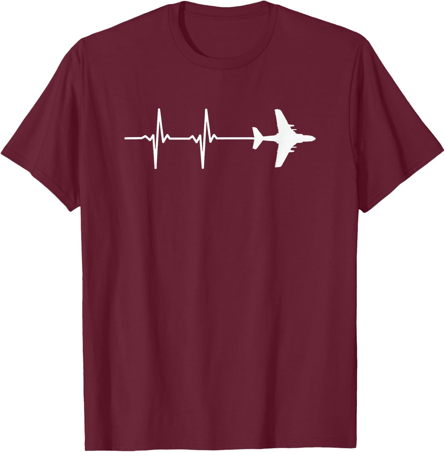 EKG Heartbeat EA-6B Prowler Military Airplane Shirt T-Shirt - T-Shirt | Maroon