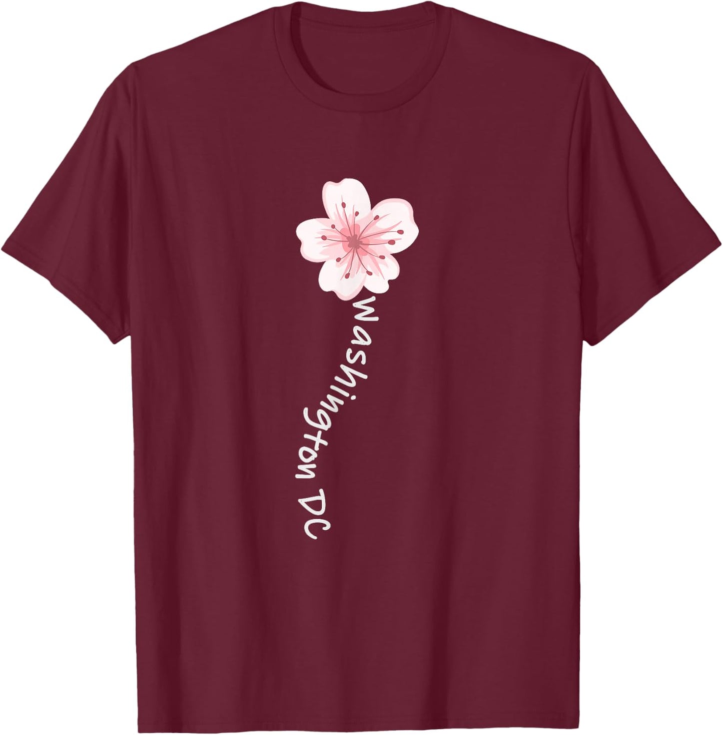 Washington DC Cherry Blossom Flower T-Shirt - T-Shirt | Maroon