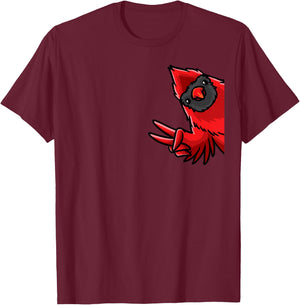 Northern Cardinal Bird Red Cardinal From Side T-Shirt - T-Shirt | Maroon