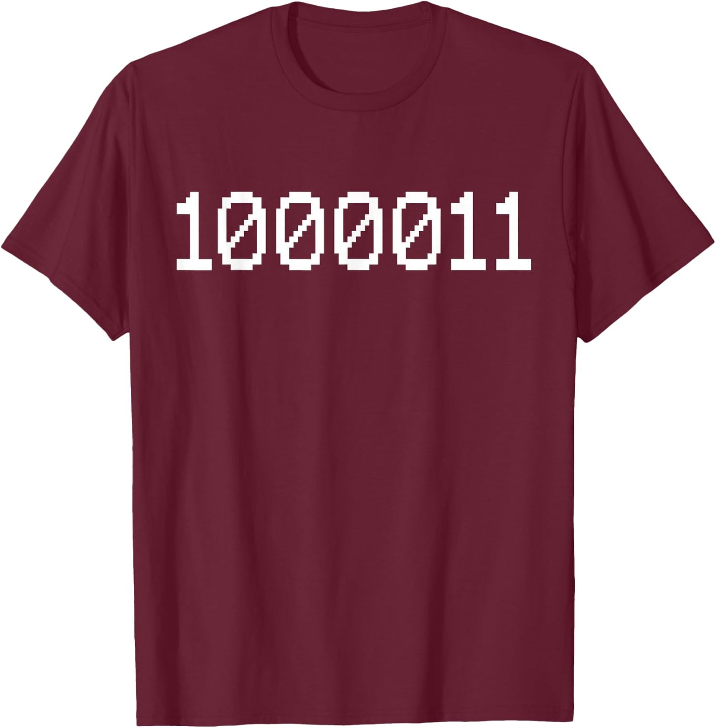 1000011 Binary Code for 67 Funny Tech Meme Computer T-Shirt - T-Shirt | Maroon