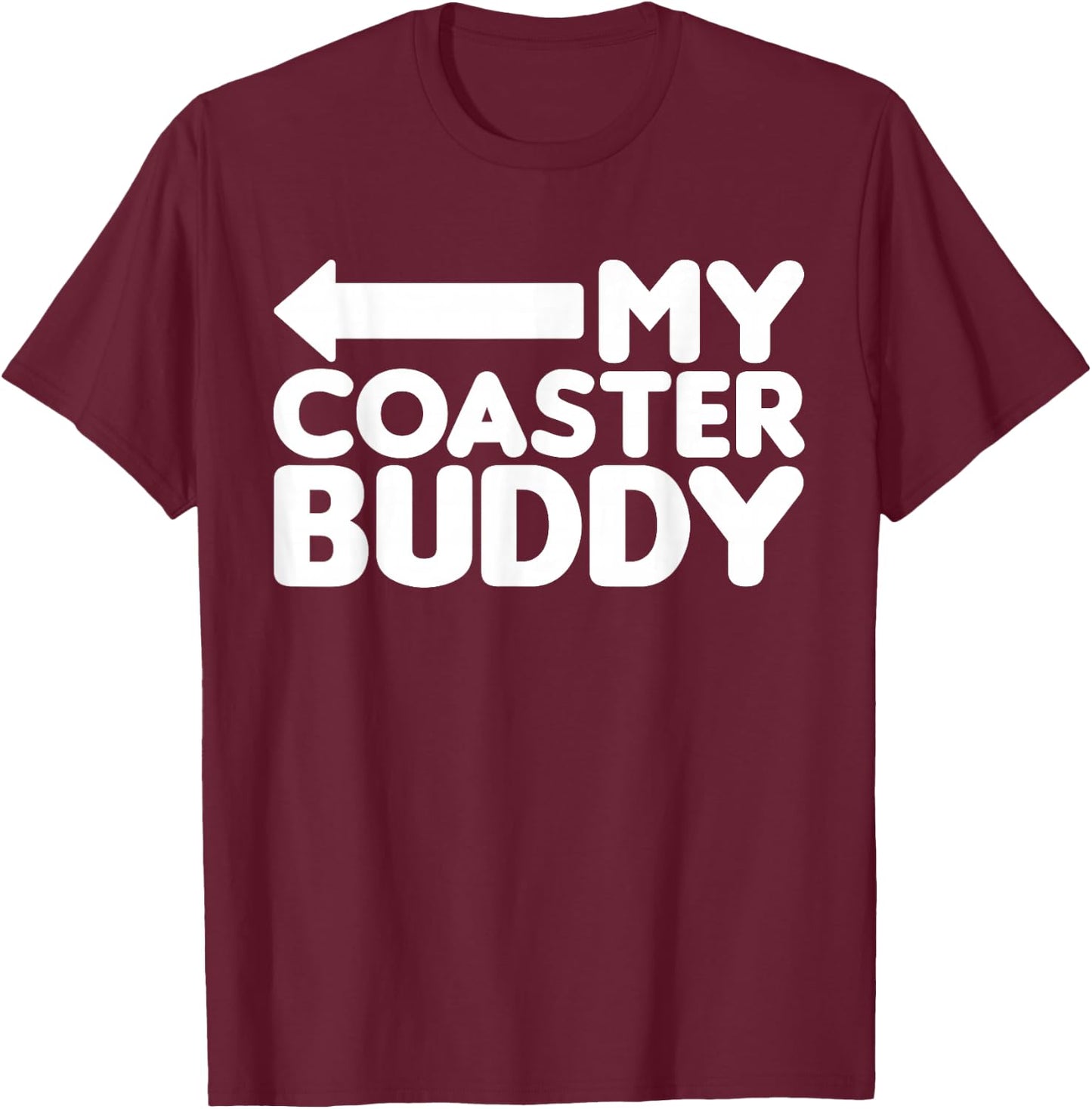 My Coaster Buddy Set 2/2 Pointing Left, Roller Coaster T-Shirt - T-Shirt | Maroon