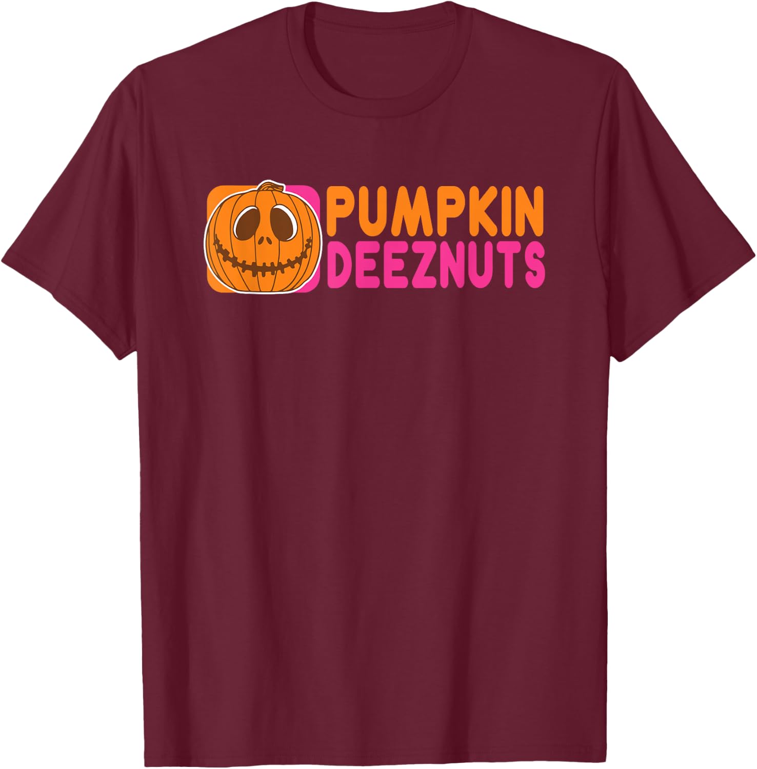 Ghost Pumpkin Deez nut Halloween Cute T-Shirt - T-Shirt | Maroon