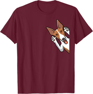 Ibizan Hound Gifts by Thembalove -Adult Ibizan Hound Dog Black Cartoon T-Shirt - T-Shirt | Maroon