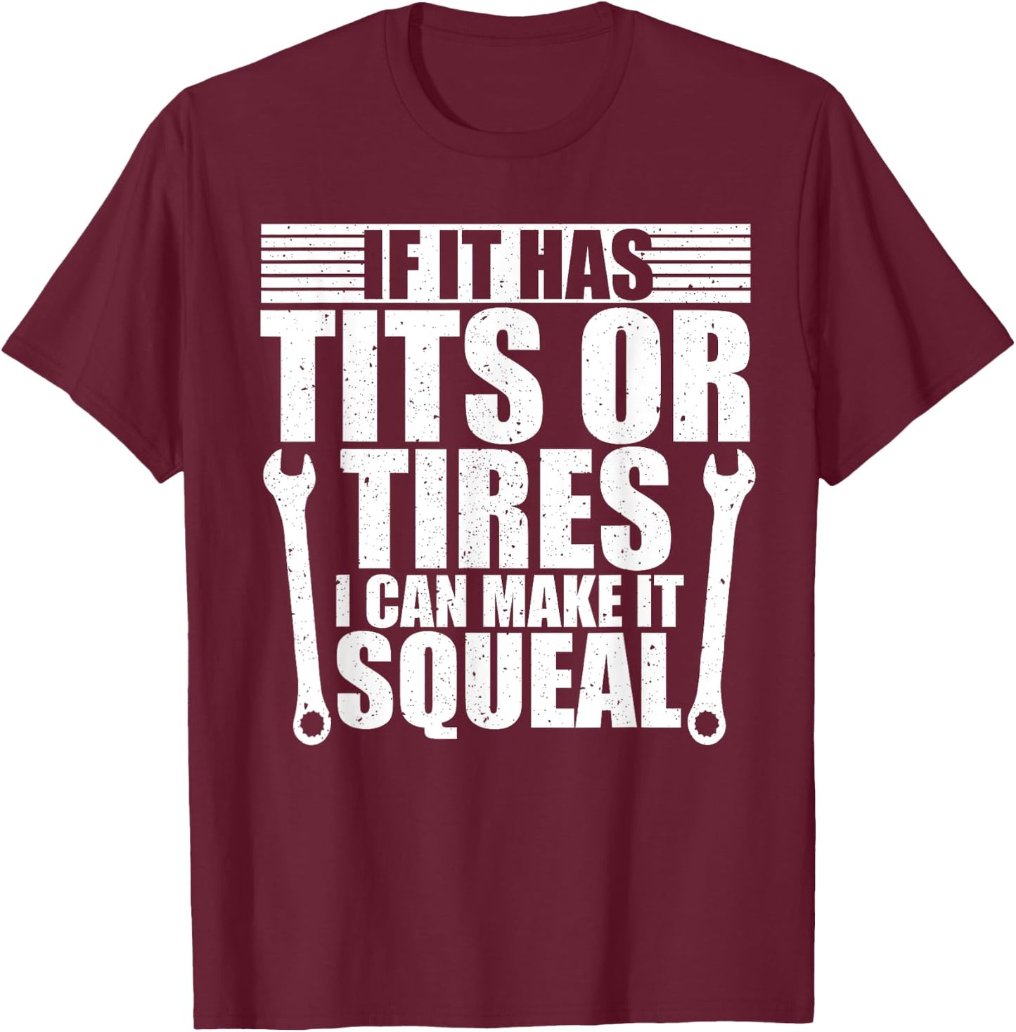 Funny Mechanics Tits and Tires Car Tools Kit Cool Mechanic T-Shirt - T-Shirt | Maroon