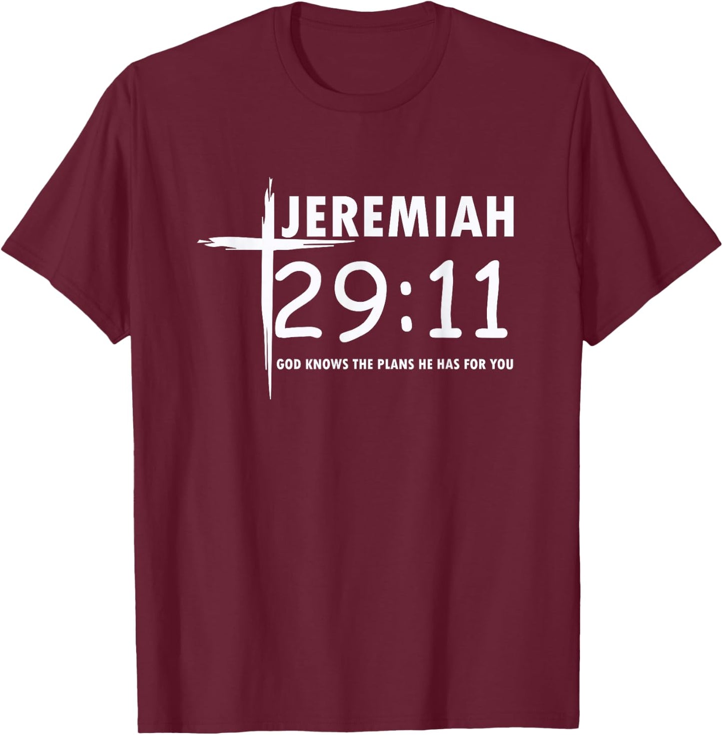 Christian Jeremiah 29:11 Bible Verse T-Shirt - T-Shirt | Maroon