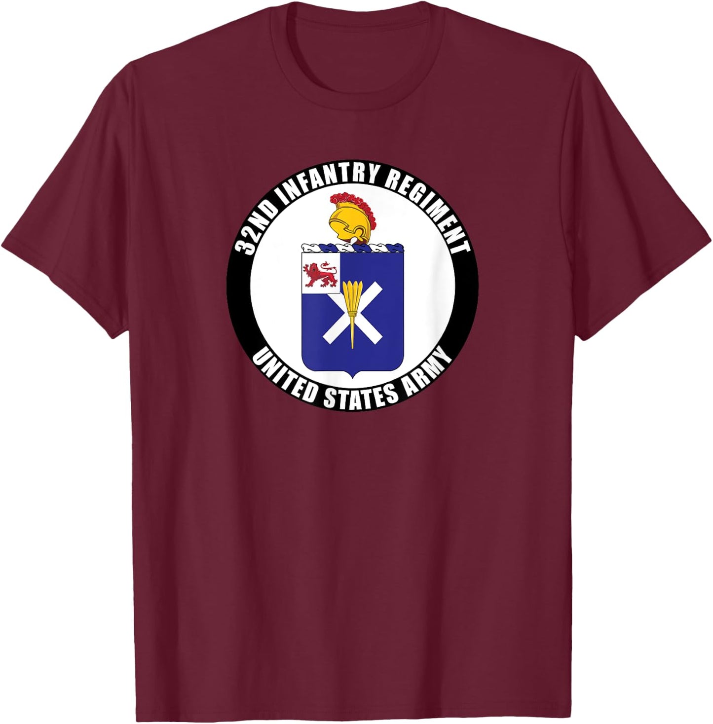 32nd Infantry Regiment United States Army Veteran Military T-Shirt - T-Shirt | Maroon