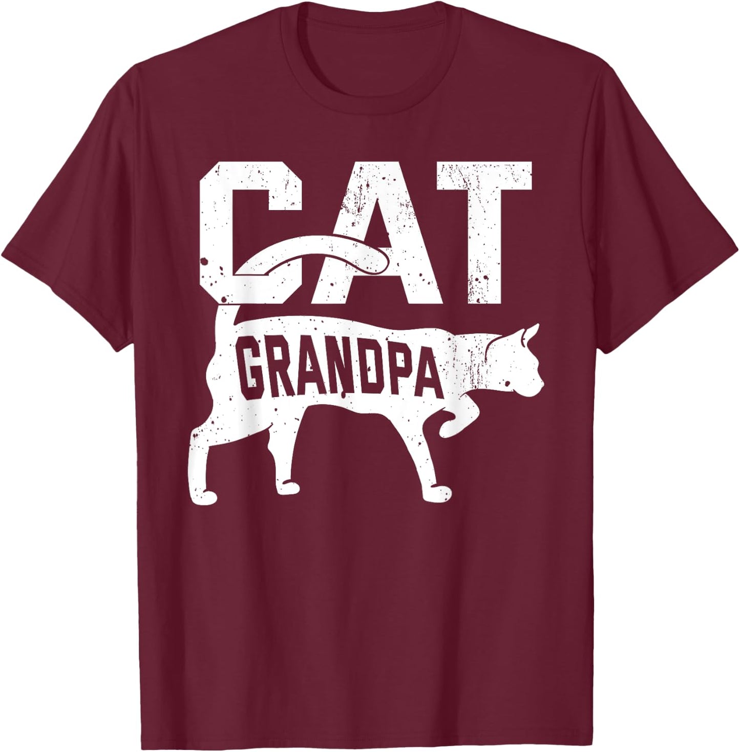 Cat Grandpa Kitten Pet Owner Meow Father's Day Men Women Kids T-Shirt - T-Shirt | Maroon