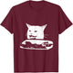 Vintage Confused Gato - Woman Yelling At Cat Meme T-Shirt - T-Shirt | Maroon