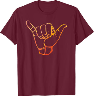 Thank You Mahalo Hawaii Hand signal T-Shirt - T-Shirt | Maroon