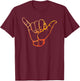 Thank You Mahalo Hawaii Hand signal T-Shirt - T-Shirt | Maroon