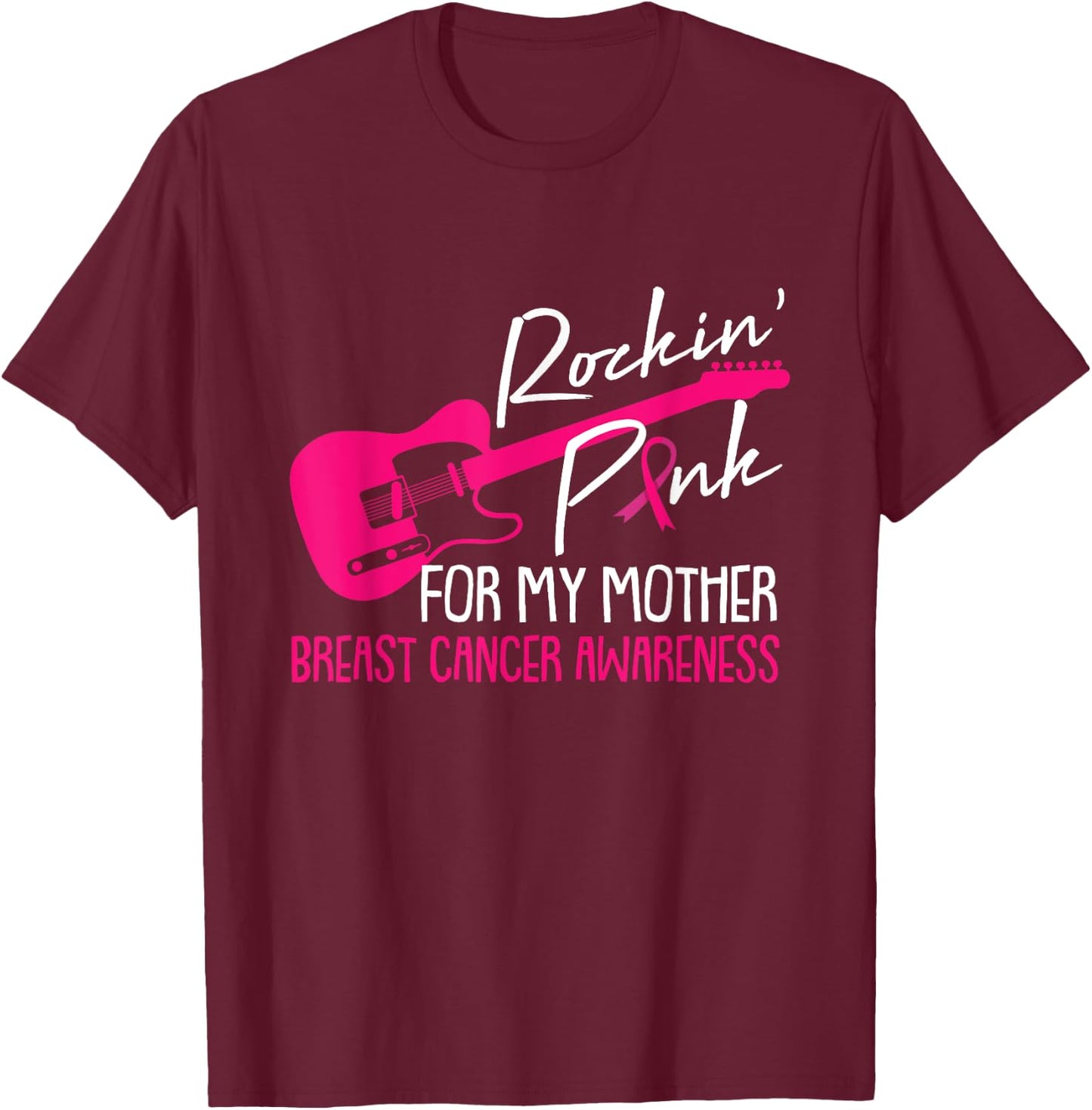 For My Mother Breast Cancer Awareness Pink Ribbon Warrior T-Shirt - T-Shirt | Maroon
