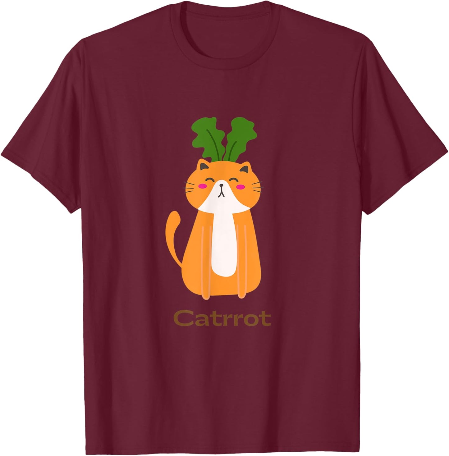 Catrrot Funny Cat Carrot Vegan And Cat Lover Kitten Women T-Shirt - T-Shirt | Maroon