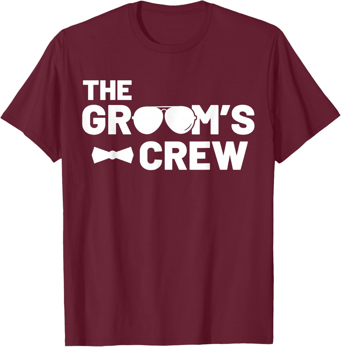 Groomsmen Groom Squat Men Bachelor Supplies Party Wedding T-Shirt - T-Shirt | Maroon