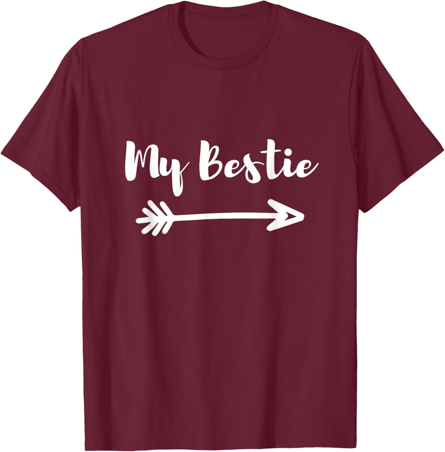 My Bestie Best Friend Right Arrow T-Shirt - T-Shirt | Maroon