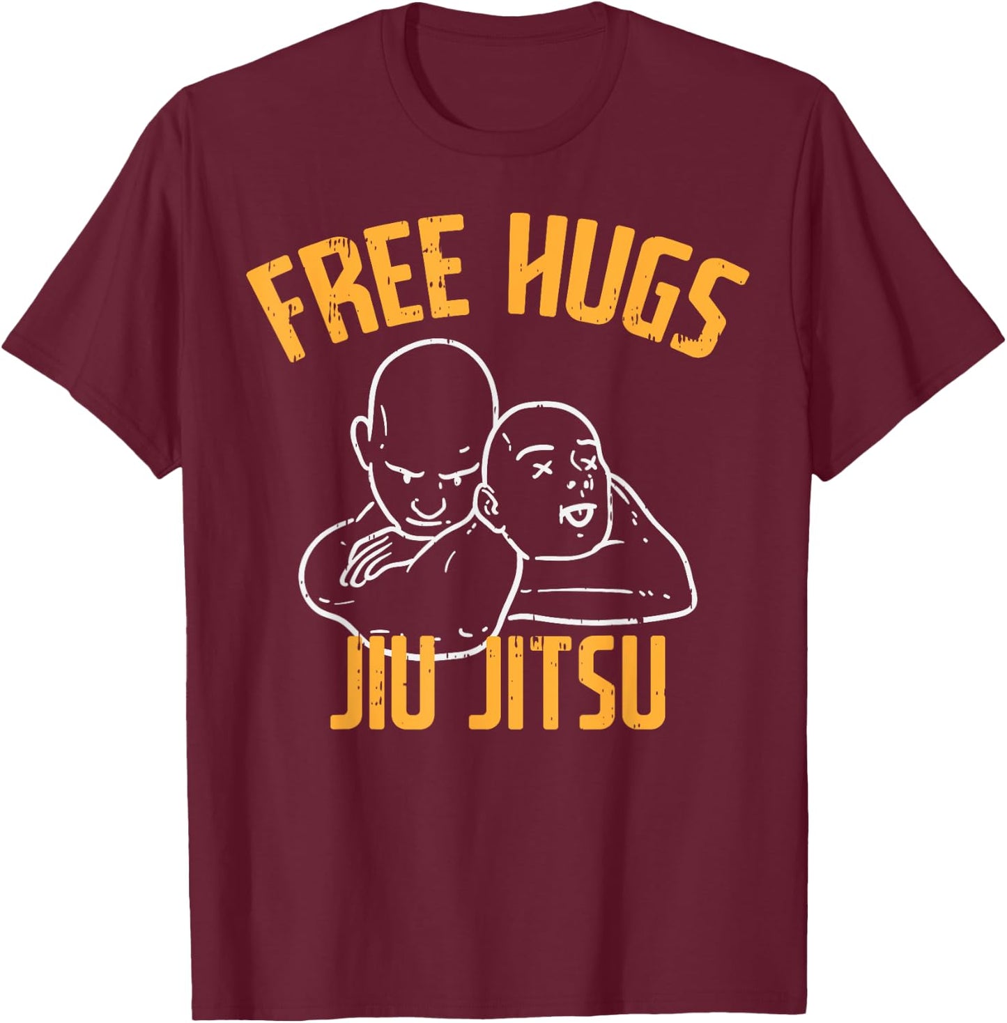 Free Hug Jiu Jitsu Choke Funny BJJ Sports Martial Arts Gift T-Shirt - T-Shirt | Maroon