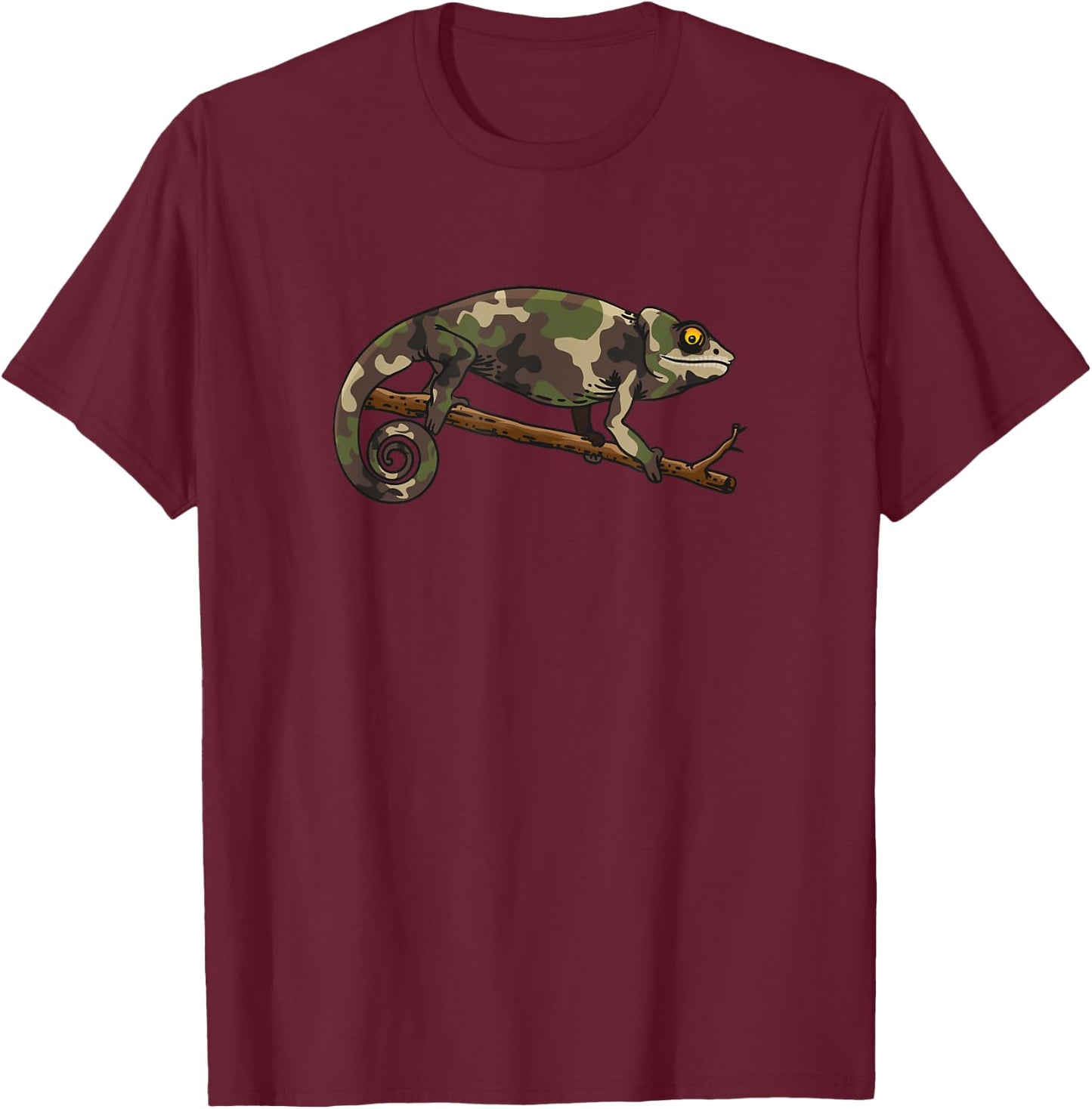Camouflage Chameleon - Camo Lizard - Reptile T-Shirt - T-Shirt | Maroon