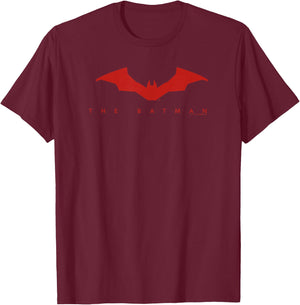 The Batman Red Logo T-Shirt - T-Shirt | Maroon