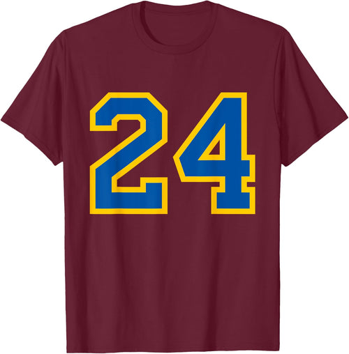 Number #24 Sport Blue Yellow Number