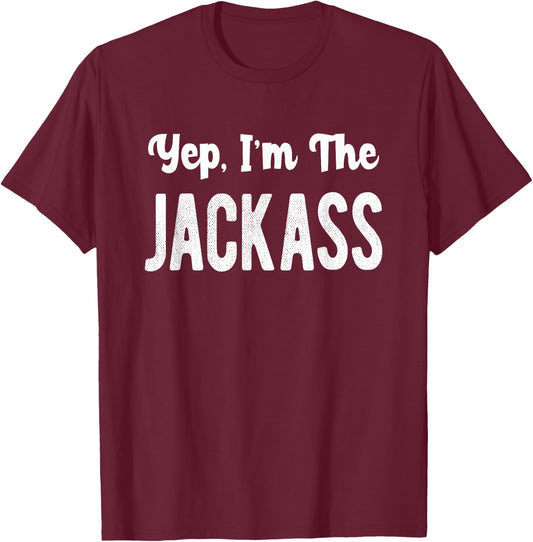 Yep I'm The Jackass Halloween Matching Couple Costume T-Shirt - T-Shirt | Maroon