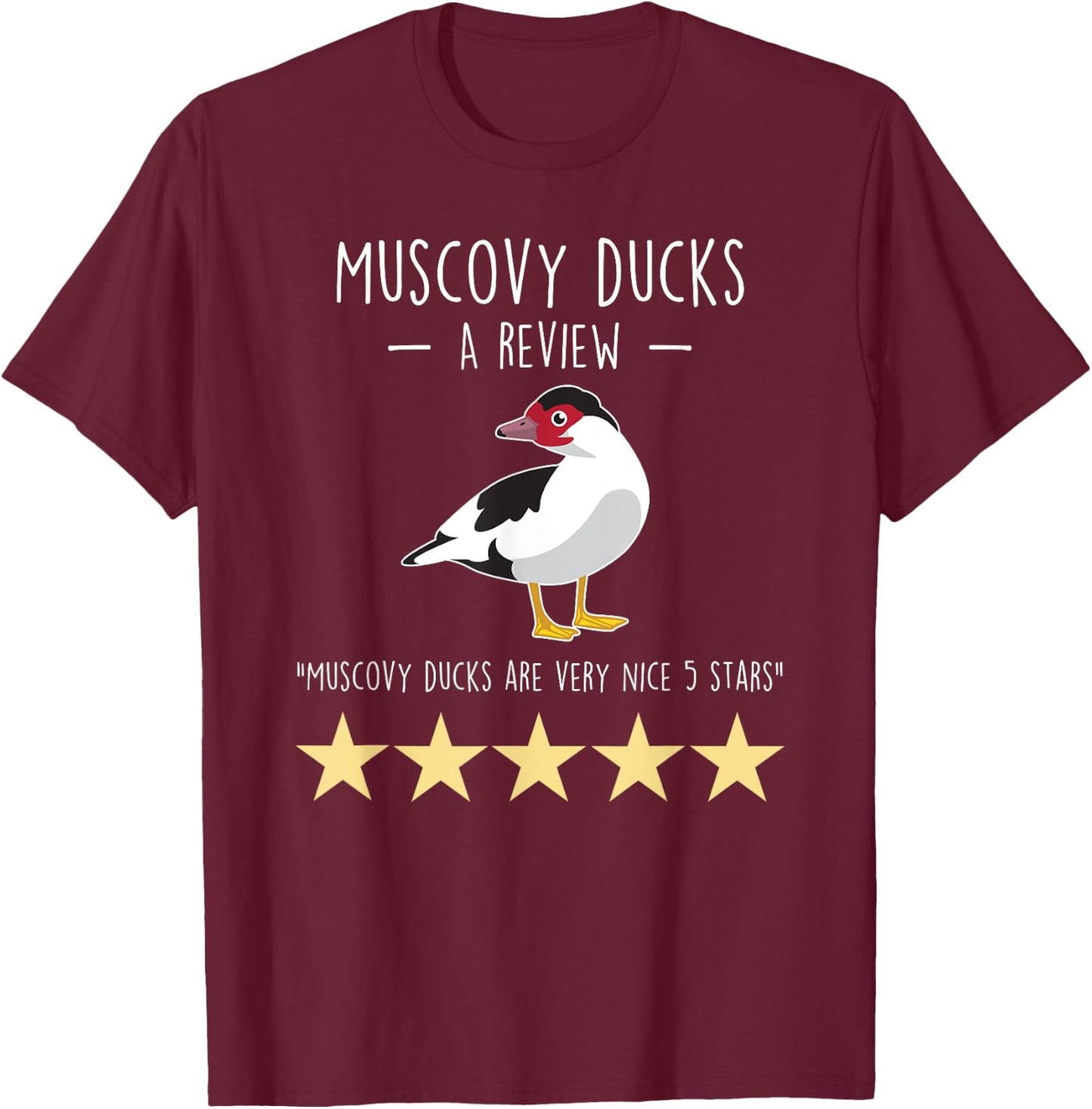 Muscovy Duck Review, Funny Cute Pet Bird Farm Farmer Farming T-Shirt - T-Shirt | Maroon