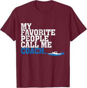 Awesome Call Me Coach Swim Coach Gift T-Shirt - T-Shirt | Maroon