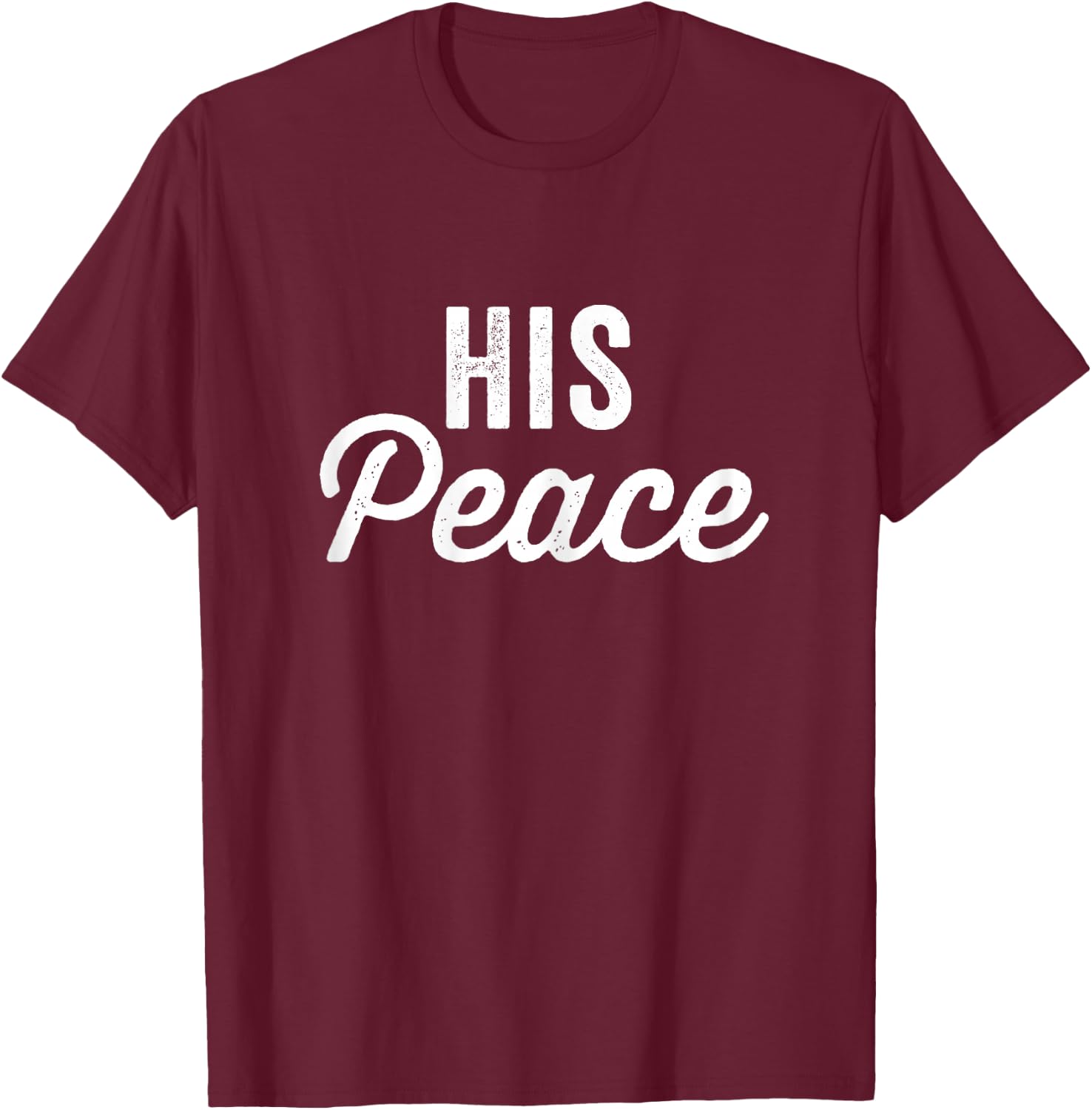 Her Rock His Peace Matching Couple T-Shirt - T-Shirt | Maroon