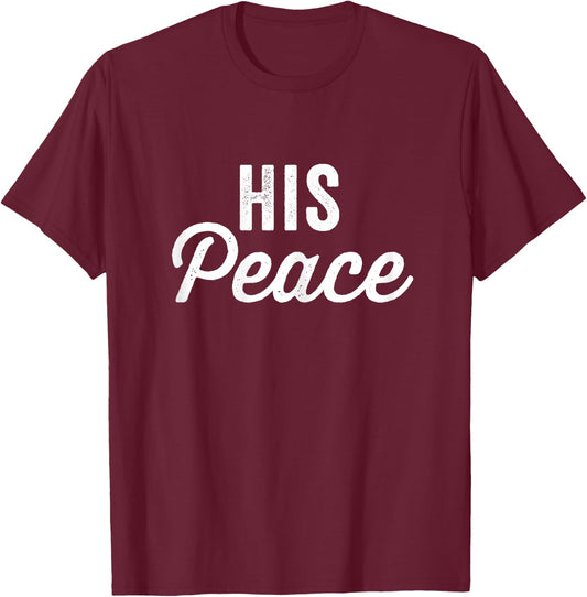 Her Rock His Peace Matching Couple T-Shirt - T-Shirt | Maroon