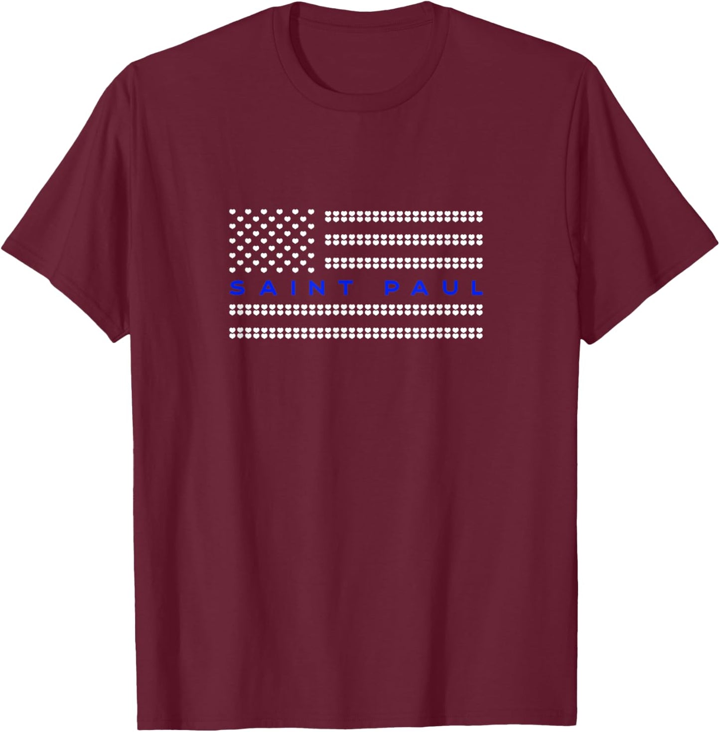 Thin Blue Line Heart Saint Paul Minnesota Police Officer MN T-Shirt - T-Shirt | Maroon