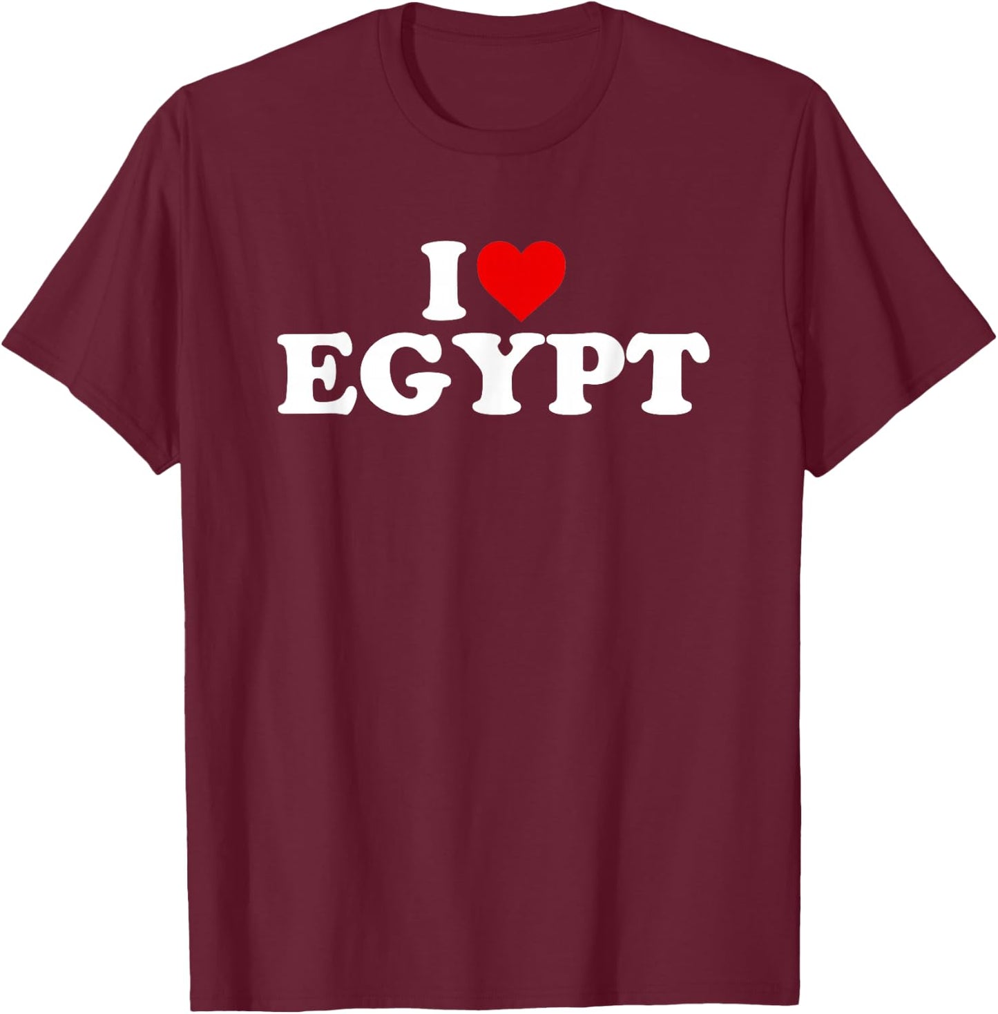 I Love Egypt - Heart T-Shirt - T-Shirt | Maroon