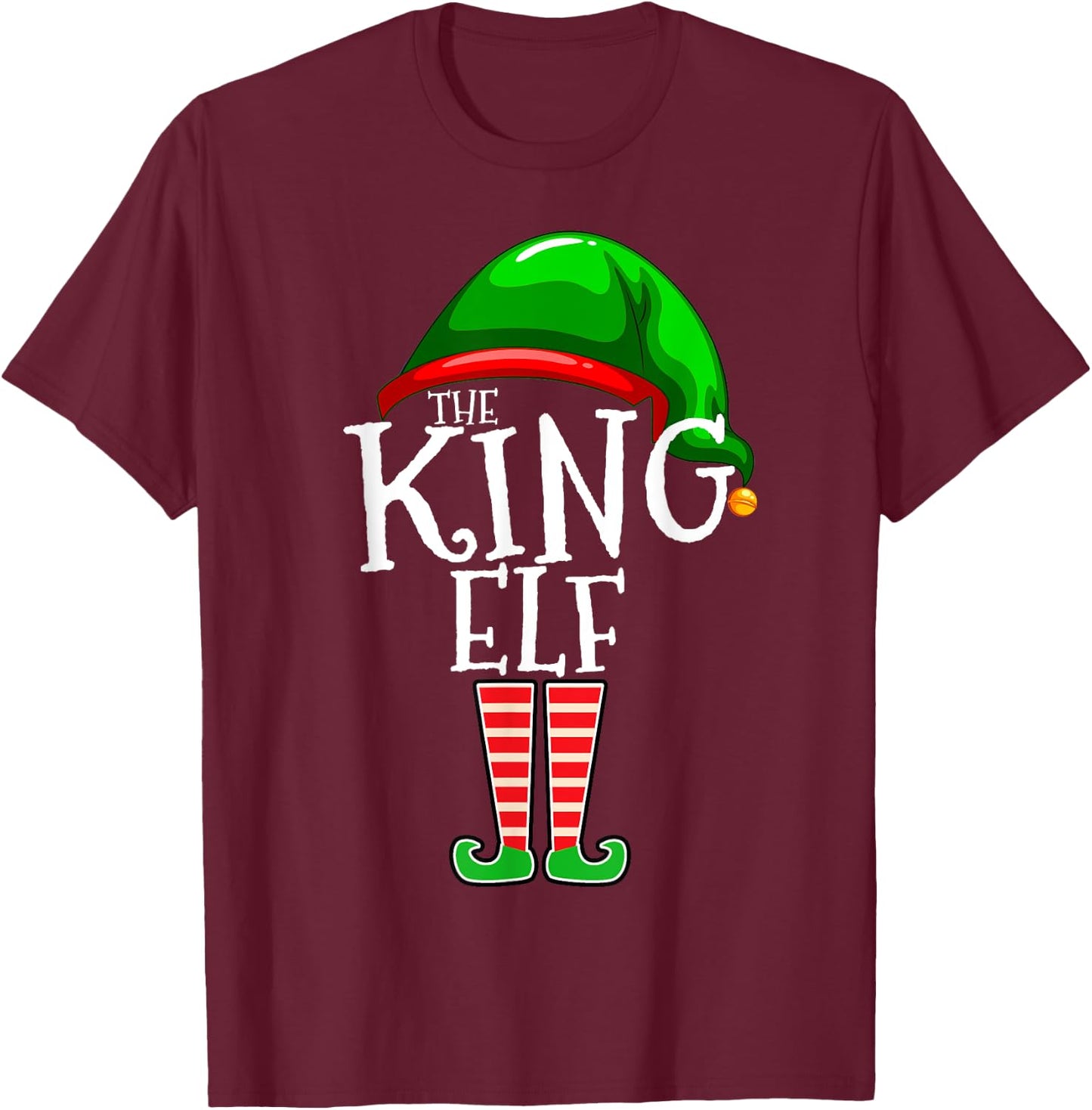 The King Elf Family Matching Group Christmas T-Shirt - T-Shirt | Maroon